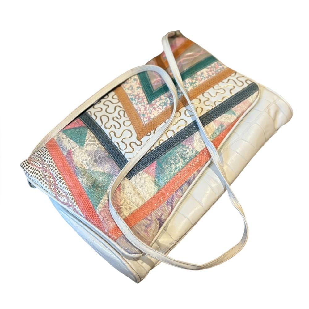 Park Ave International Leather Snakeskin Bag